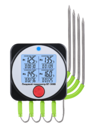 Термометр электронный пищевой В7-308В погружной (проникающий) с датчиками выносного исполнения, с Bluetooth и со встроенным магнитом с поверкой